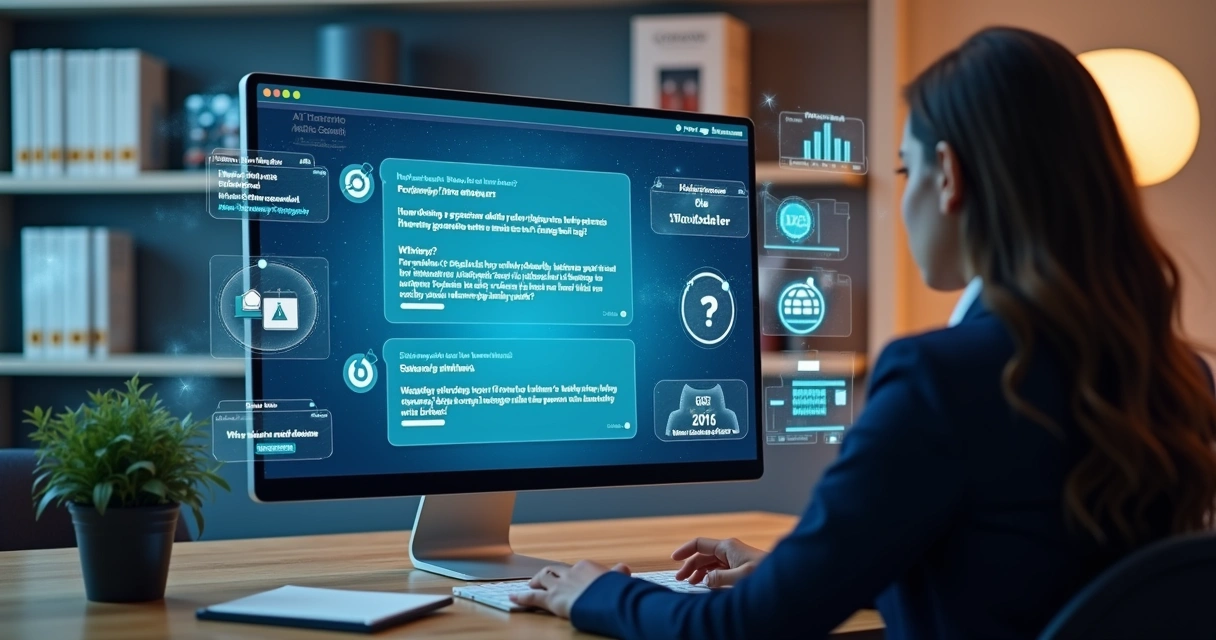 Chatbot imobiliário em interação com cliente no computador, mostrando agendamento de visita e respostas automáticas
