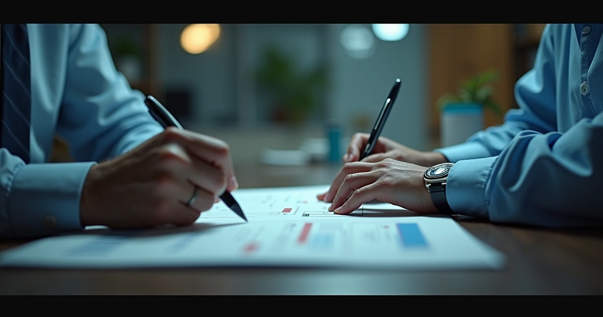 Comparação entre automação de leads em tela digital e equipe humana em escritório moderno