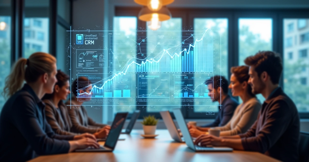integracao-agente-ia-crm-vendas-902.webp Interface digital mostrando integração de agente de IA com sistema de CRM para otimizar vendas e atendimento ao cliente