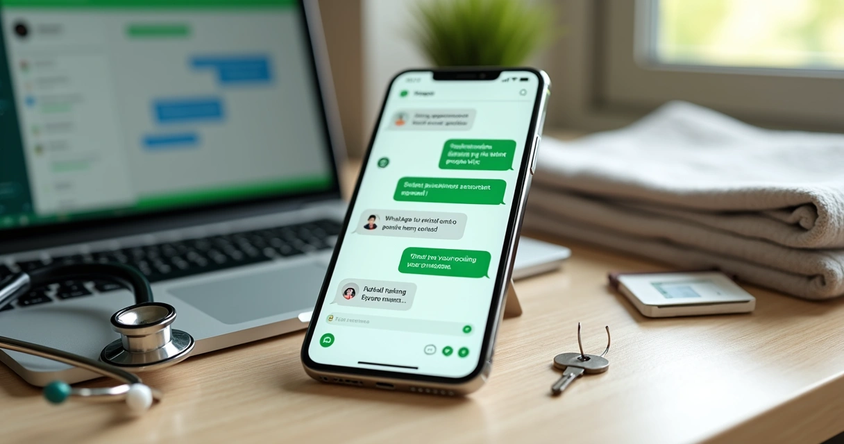 Celular exibindo chat de agente de IA integrado ao WhatsApp com foco em uso empresarial