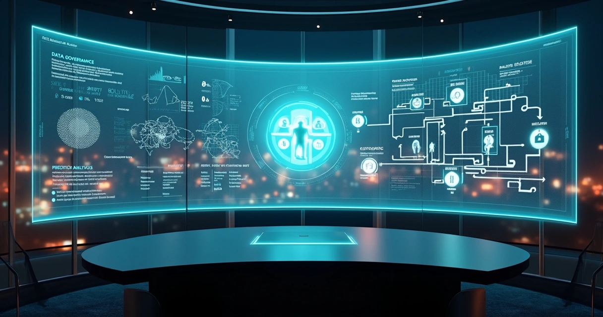 Painel futurista mostrando personalização em IA privada com múltiplas jornadas de clientes