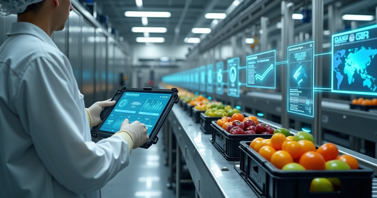 Linha de processamento agroindustrial com controle digital de qualidade por IA
