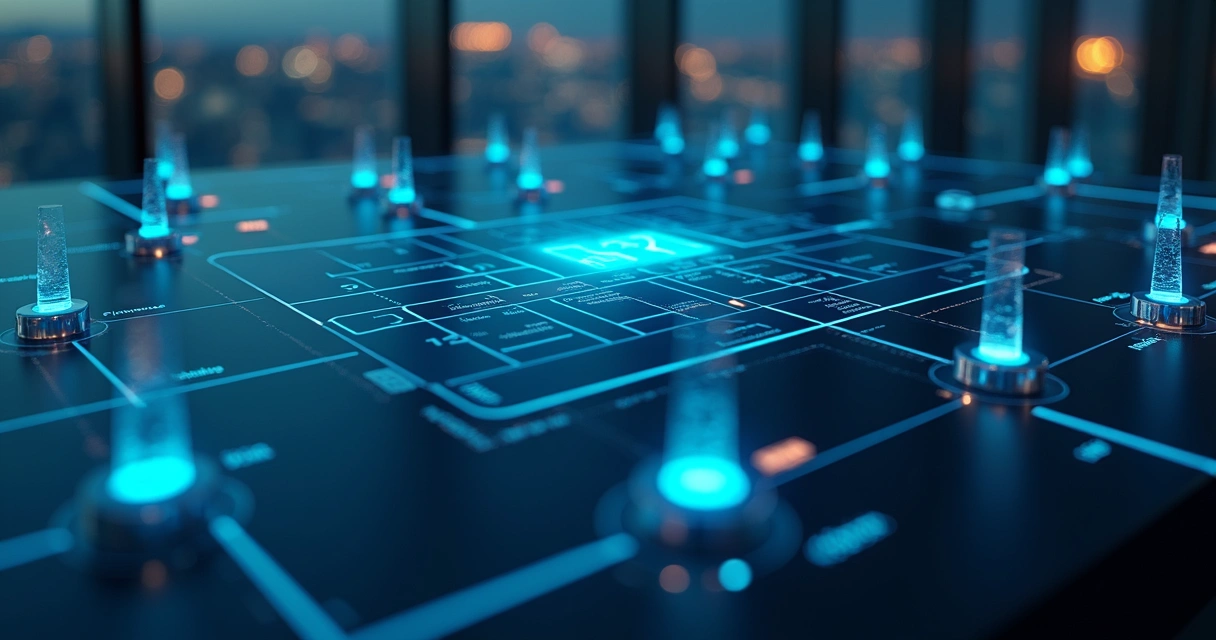 Arquitetura digital mostrando integração entre sistema ERP e agentes de IA