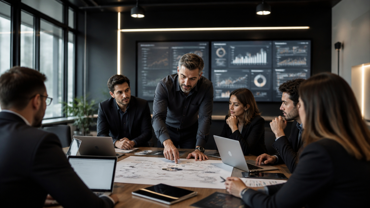 gestor-de-empresa-conduzindo-reuniao-sobre-adocao-de-intelig-d21ae1a9.jpg Gestor de empresa conduzindo reunião sobre adoção de inteligência artificial com foco em processos e indicadores.