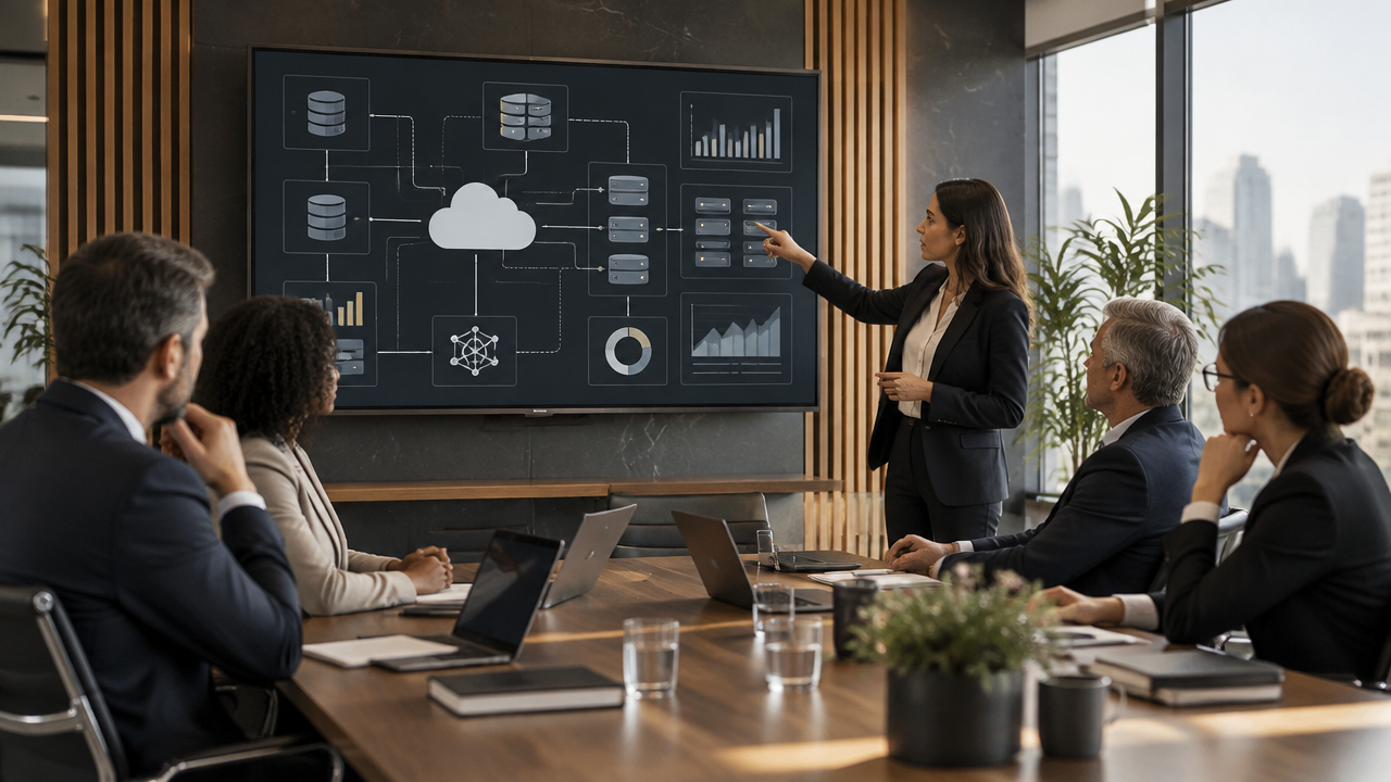 equipe-executiva-avaliando-solucoes-de-inteligencia-artifici-df4dc91d.jpg Equipe executiva avaliando soluções de inteligência artificial e integração de sistemas em uma reunião empresarial